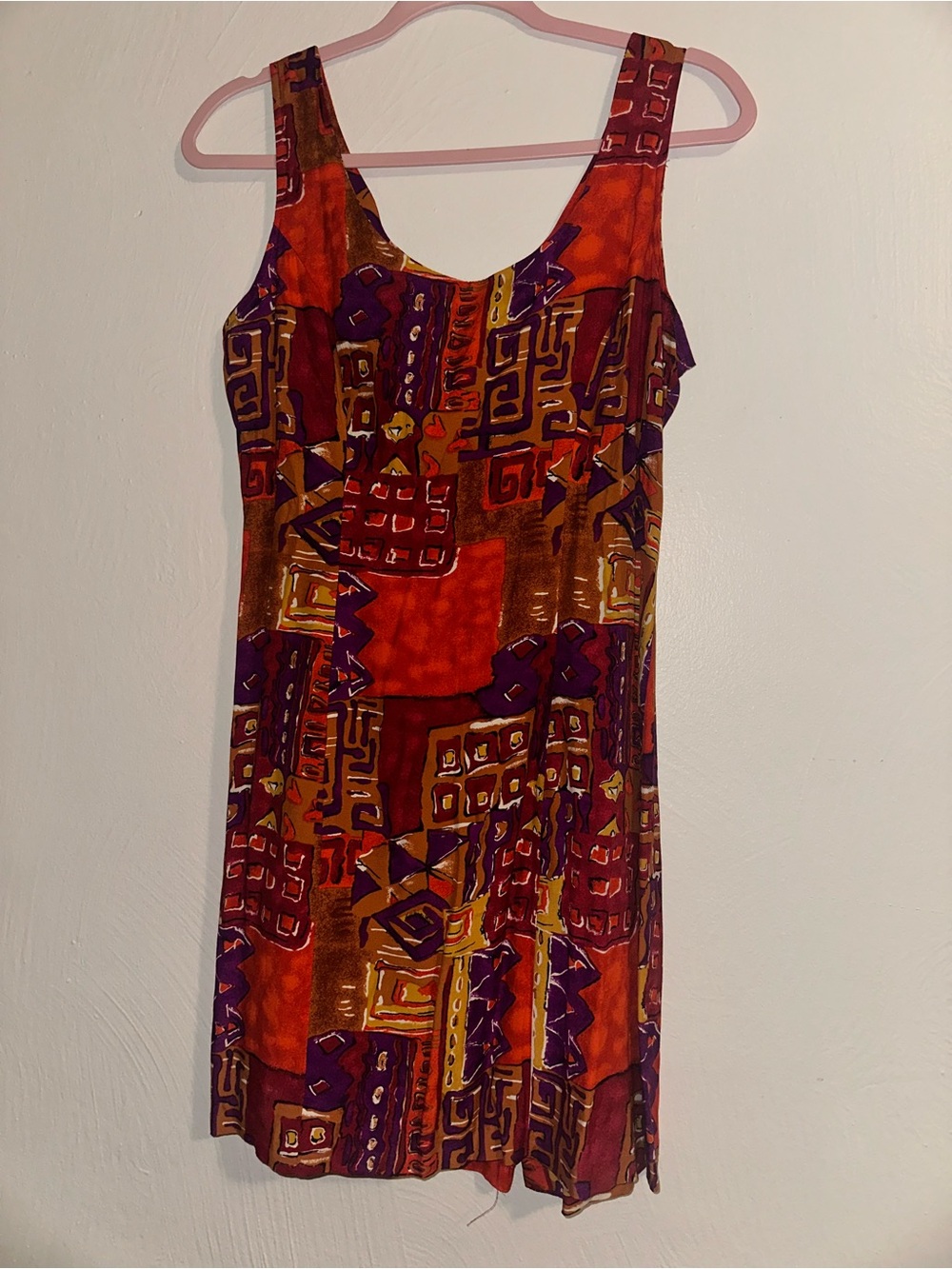 Vintage Rampage Abstract Print Red and Purple Women's Dress